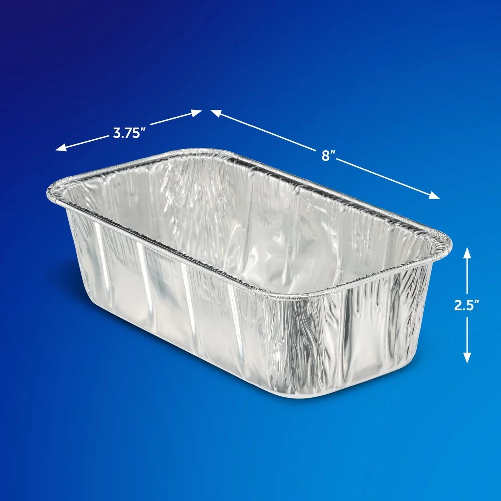 2 Pack Disposable Aluminum Loaf Pans with Lids 8 x 3.75 Inch Strong Durable Easy Cleanup Baking Bread Cakes