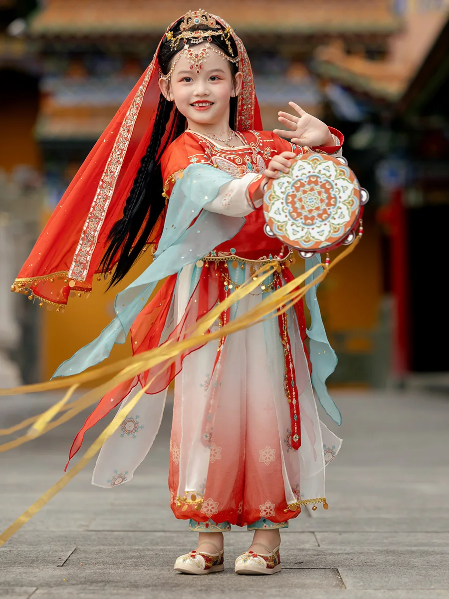 Hanfu Girls' Autumn Suit Ancient Style 2024 New Children's Exotic Style Female Baby Chinese Style Tang Suit