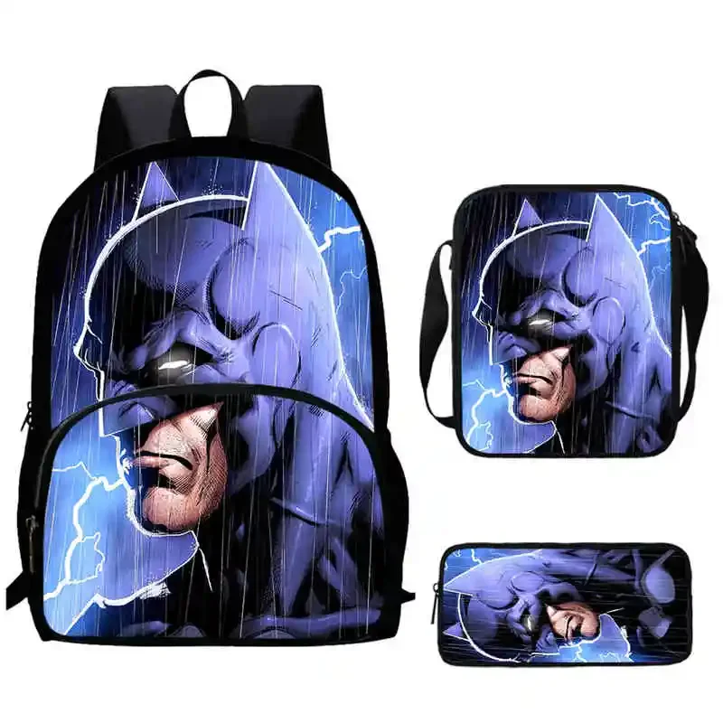 

Cartoon Super Hero B-BatmanS School Backpack,Shoulder Bag,Pencil Bag for 4-8 Years Old,Cartoon School Bag for Boy Girl Best Gift