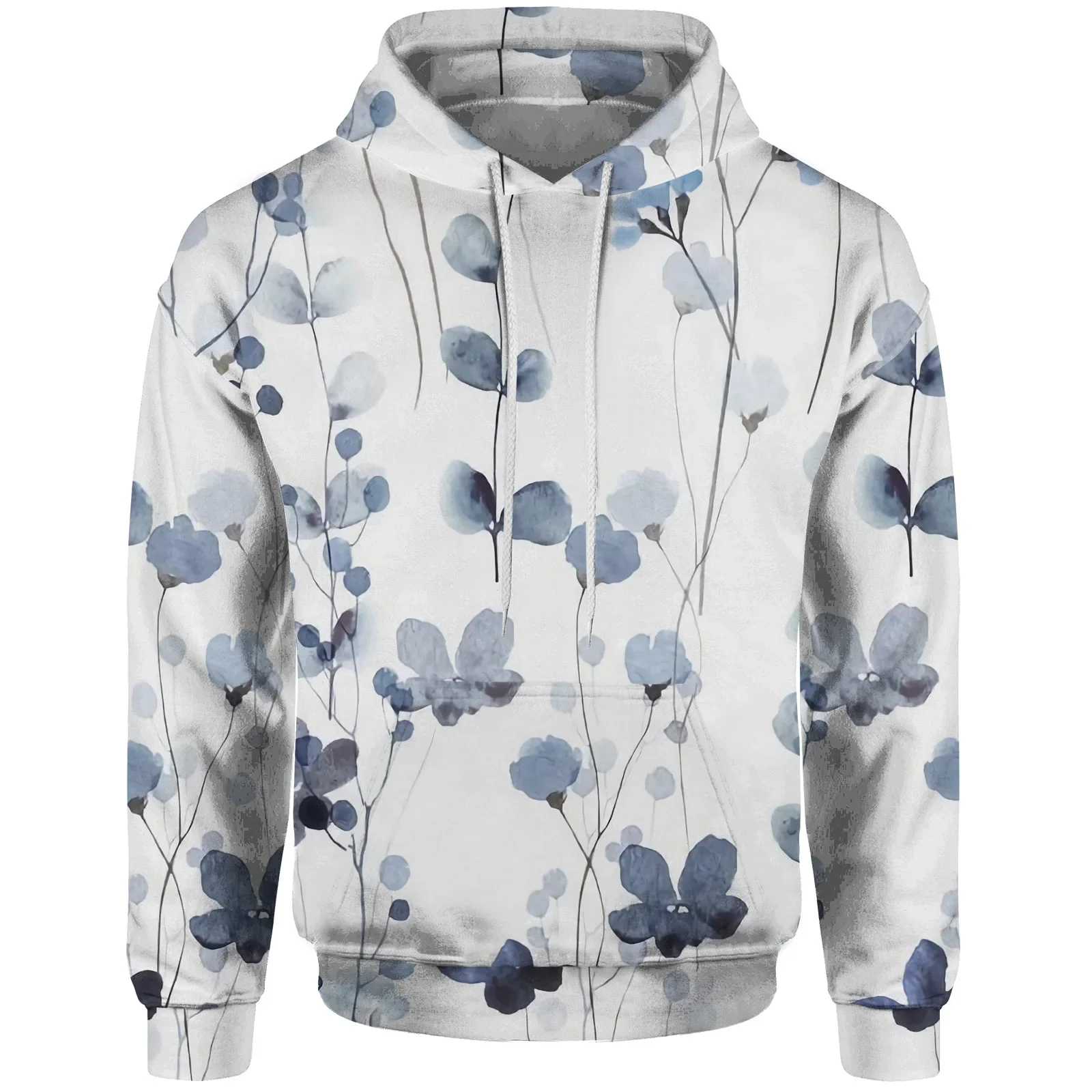 New Floral Plant Printed Hoodie Casual Minimalist Design Sporty men's Hoodie Fashion Street Style Oversize men's Clothing Top