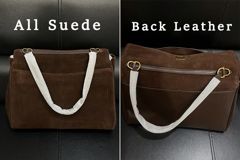 Tas wanita merek mewah Rodeo tas wanita kulit asli Suede coklat Totes wanita gesper emas tas bahu wanita tas tangan wanita mode