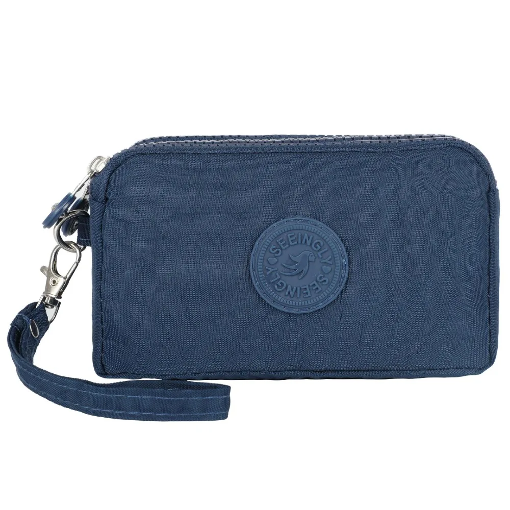 New Nylon Long Wallet Waterproof Zipper Money Clip Three Layer Handbag Female Girl