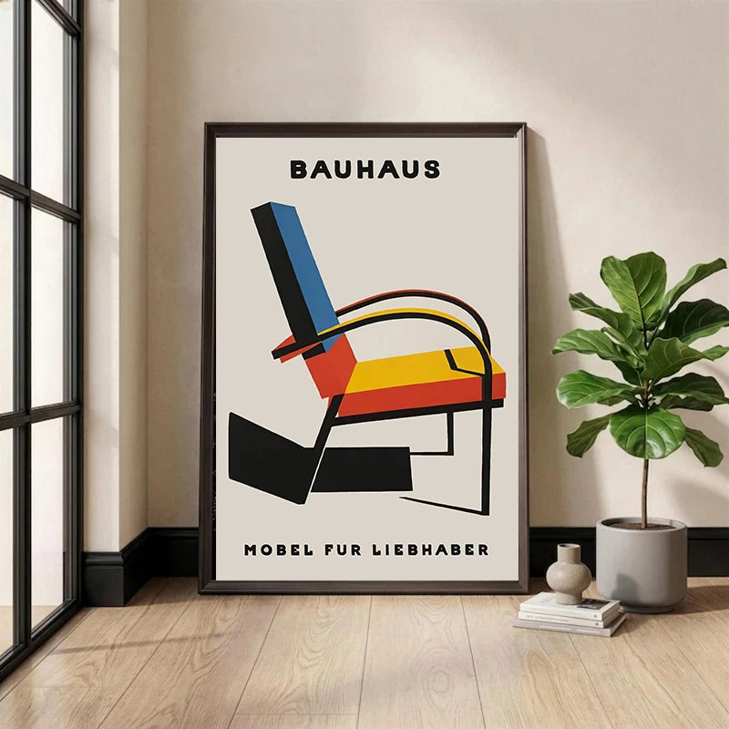 Bauhaus Breuer Wassily Chair Exhibition Poster Minimalist Abstract Diamond Painting Print Wall Art Office Room Home Decor Gift