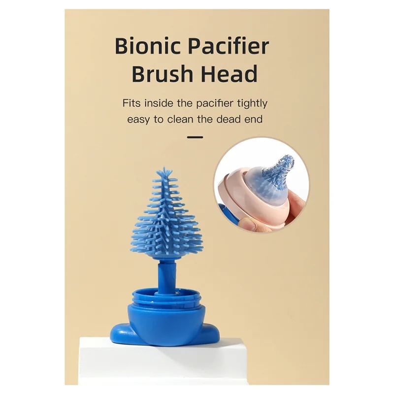 AS94-Penguin Silicone Baby Bottle Brush Set All-In-One Storage Kitchen Tool Cup Brush Baby Gift