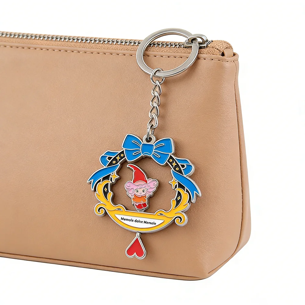 Memole Blumenkranz-Schleife Drehbarer Schlüsselanhänger Niedlicher Anime-Mädchen-Schlüsselring Retro-Rucksack-Accessoire Perfektes Geschenk für Freunde – Detail 12