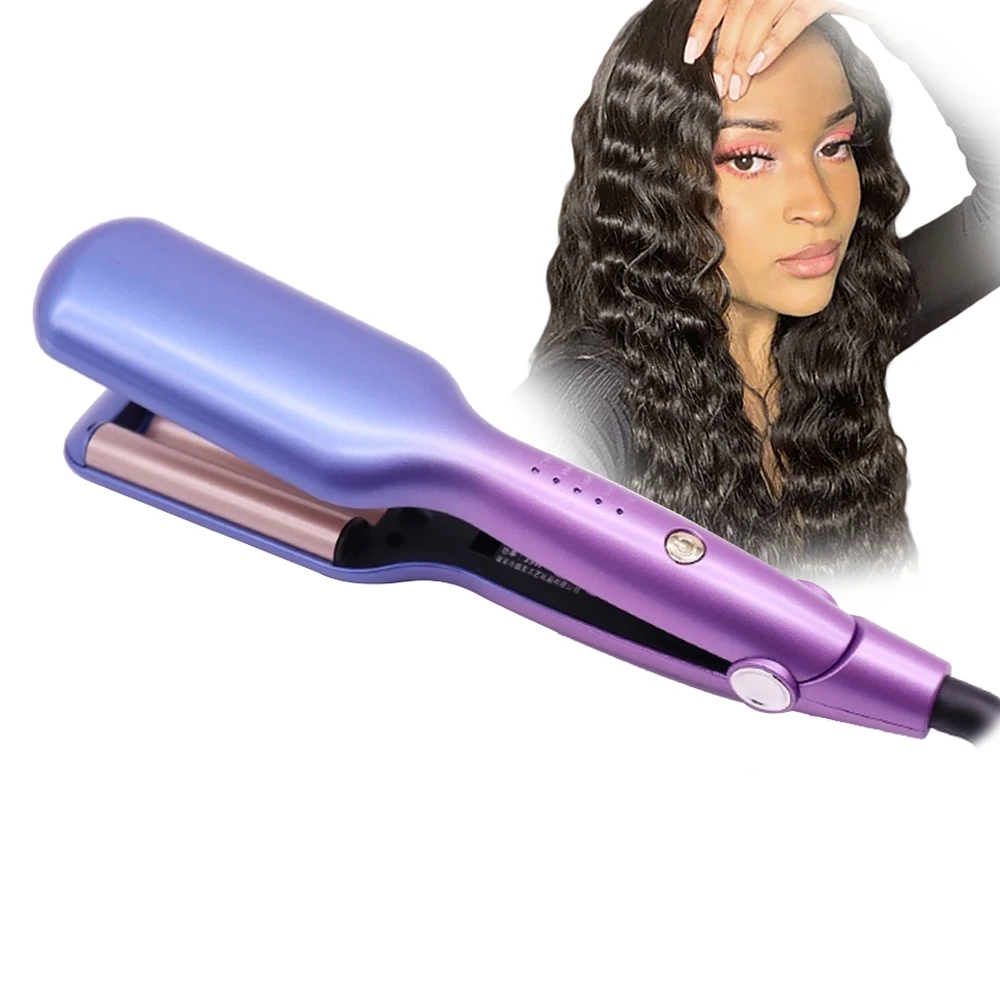 

Beauty Beach Hair Waves Curling Iron 3 Barrel Hair Crimping Iron Curly Temperature Adjustable Ceramic Barrels Hair Waver Tool