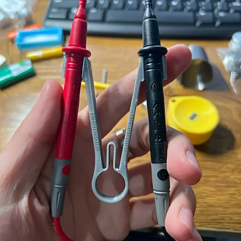 1PC Multimeter Probe Holder, One-hand Operation Test Lead Clip, Universal Probe Bracket for Component Testing