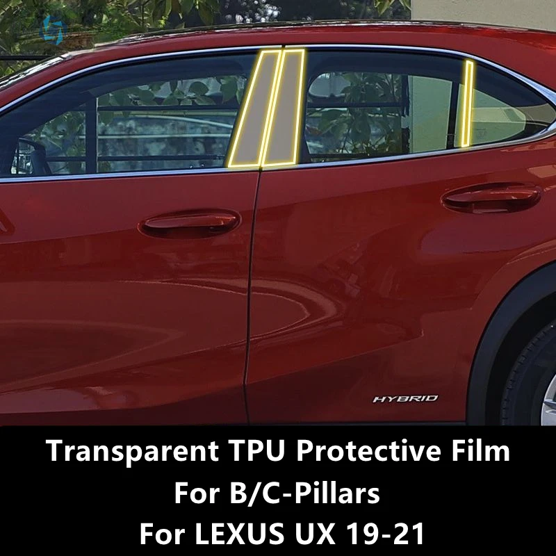 

For LEXUS UX 19-21 B/C-Pillars Transparent TPU Protective Film Anti-scratch Repair Film Accessories Refit