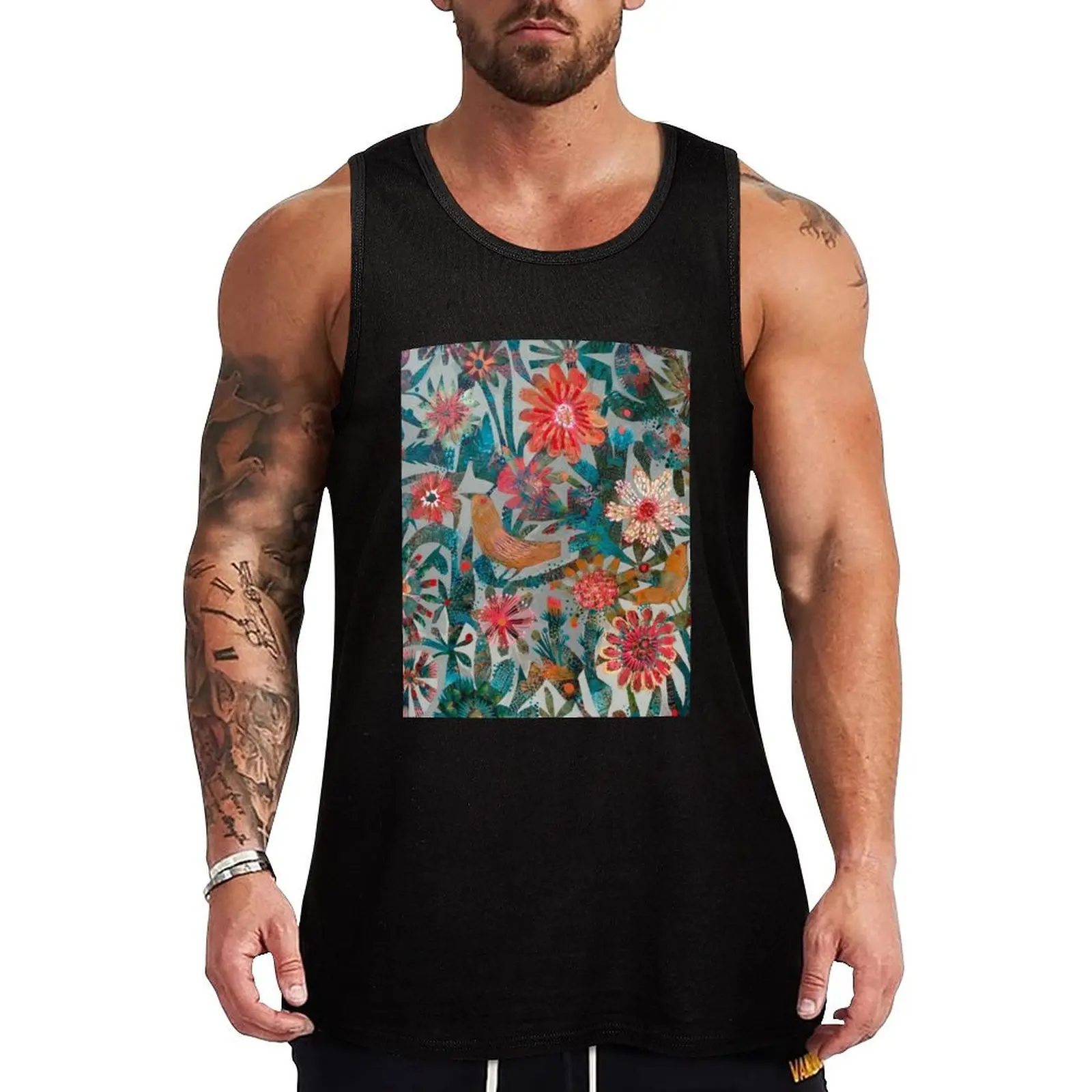 

Autumn birds Tank Top Men's t shirt vests for men sleeveless shirts