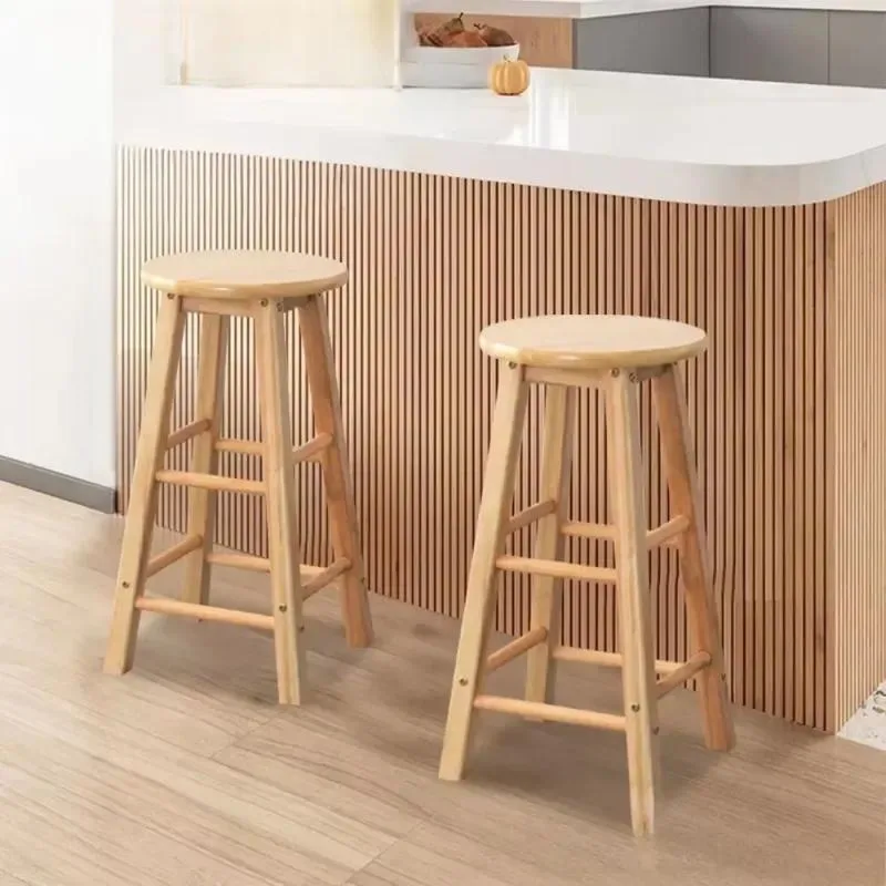 Solid Wood Stool Bar Multifunctional Bar High Stool Southern Home Minimalist High Chair Practical High Chair Nordic Style
