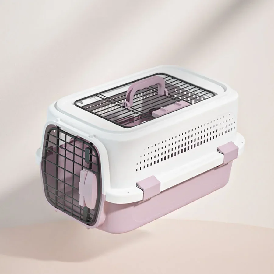 Travel Cat Carrier Portable Suitcase Luggage Outdoor Cat Carrier Plastic Hard Shell Airline Indoor Large Box  Pet Bag