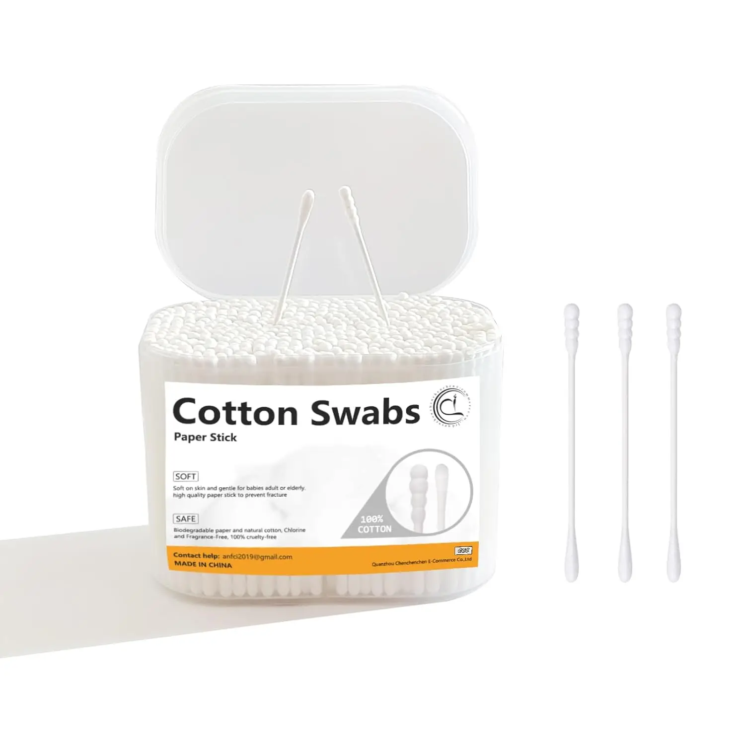 

Count Mini Cotton Swabs, Spiral/Round Cotton Swab with Paper Stick for Personal Care and Cleaning