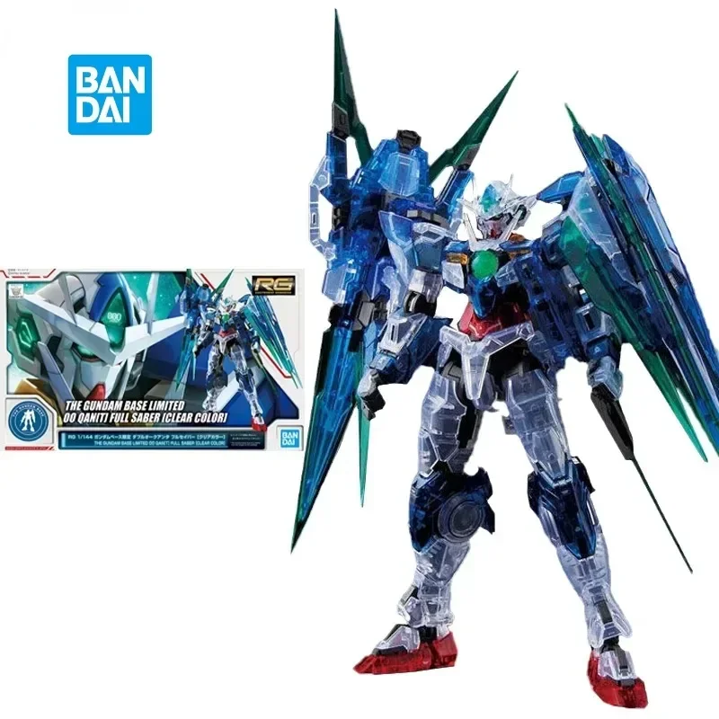 In Stock Bandai Gundam RG 1/144 BASE LIMITED 00 QAN [ T ] CLEAR COLOR Anime Action Figure Assembly Model Toys Collection Gifts