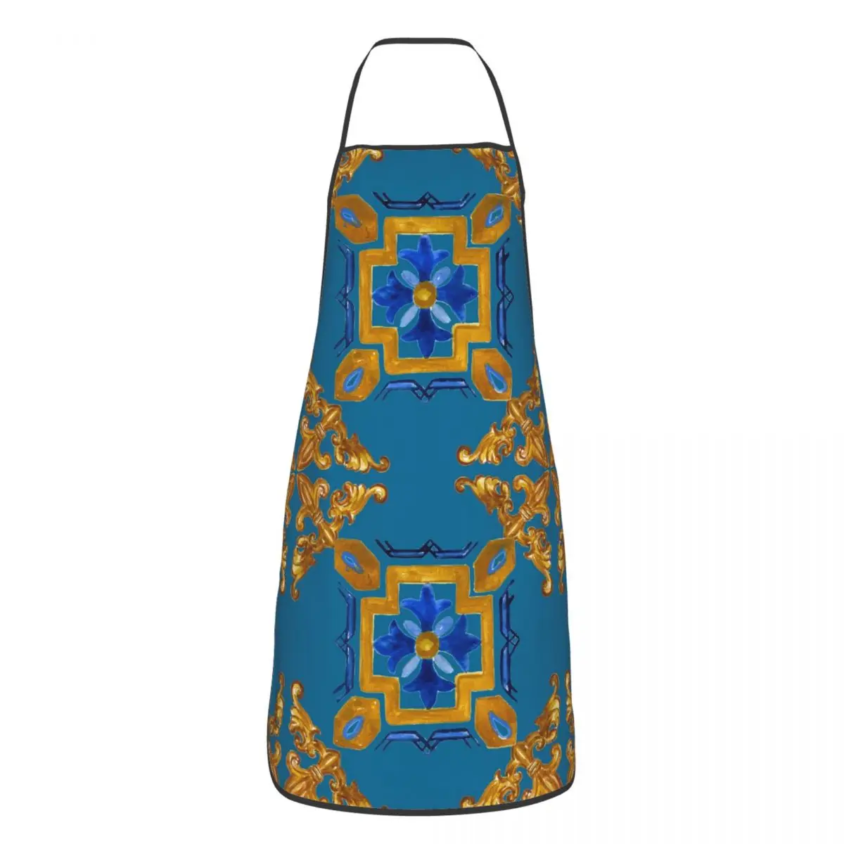 

Сицилийская плитка, средиземноморская, мозаика, 1, фартуки для шеф-повара, приготовления пищи, выпечки, нагрудник без рукавов, кухонный сарафан для чистки для женщин и мужчин