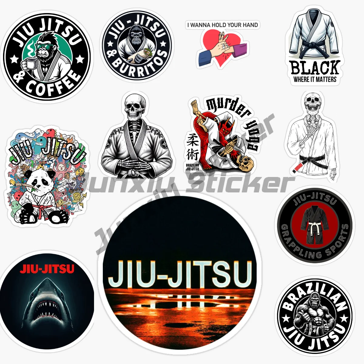 

JIU JITSU BJJ Brazilian Grappling Martial Vinyl Waterproof Self-adhesive Car Sticker Laptop Wall Window Bumper Decal