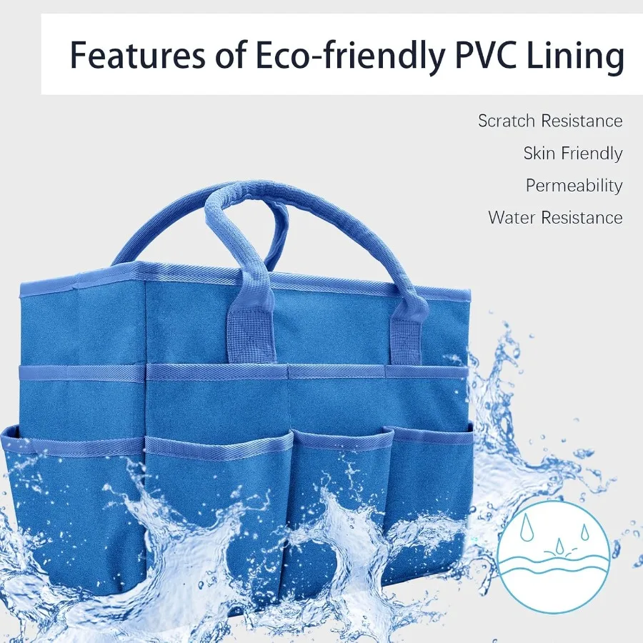 포켓과 손잡이가 있는 아트 오거나이저 공예품 보관 토트백, 내구성 있는 옥스포드 원단으로 제작, 교사, 직원, 예술가에게 이상적