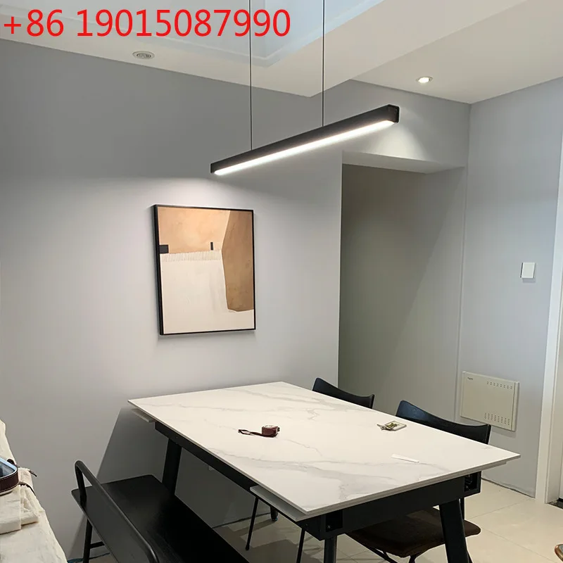 

Chandelier Restaurant Dining Table Bar Lighting Modern Simple Designer Office One-word Long Nordic Minimalist Creative