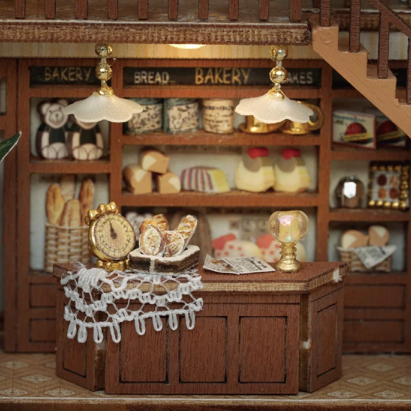 Holz Miniatur Puppenhaus 3D Puzzle Montage Gebäude Modell Kit Kleine Zimmer Spielzeug Hause Mit Möbel Beleuchtung Holz Handwerk Geschenk – Detail 29