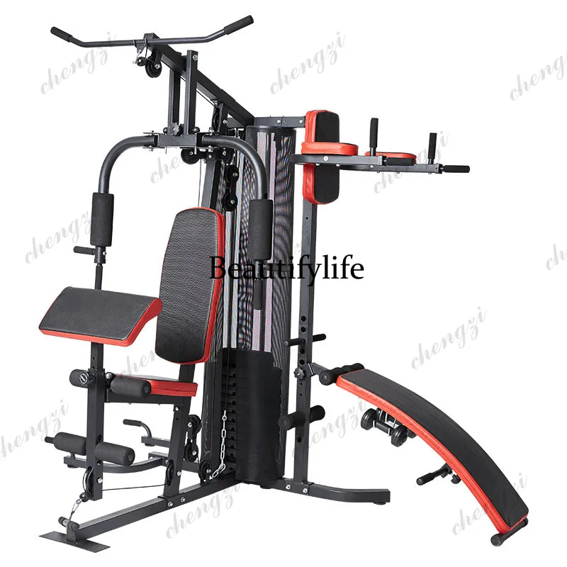 Household three-person station flexion and extension leg strength combination equipment weight loss fitness equipment