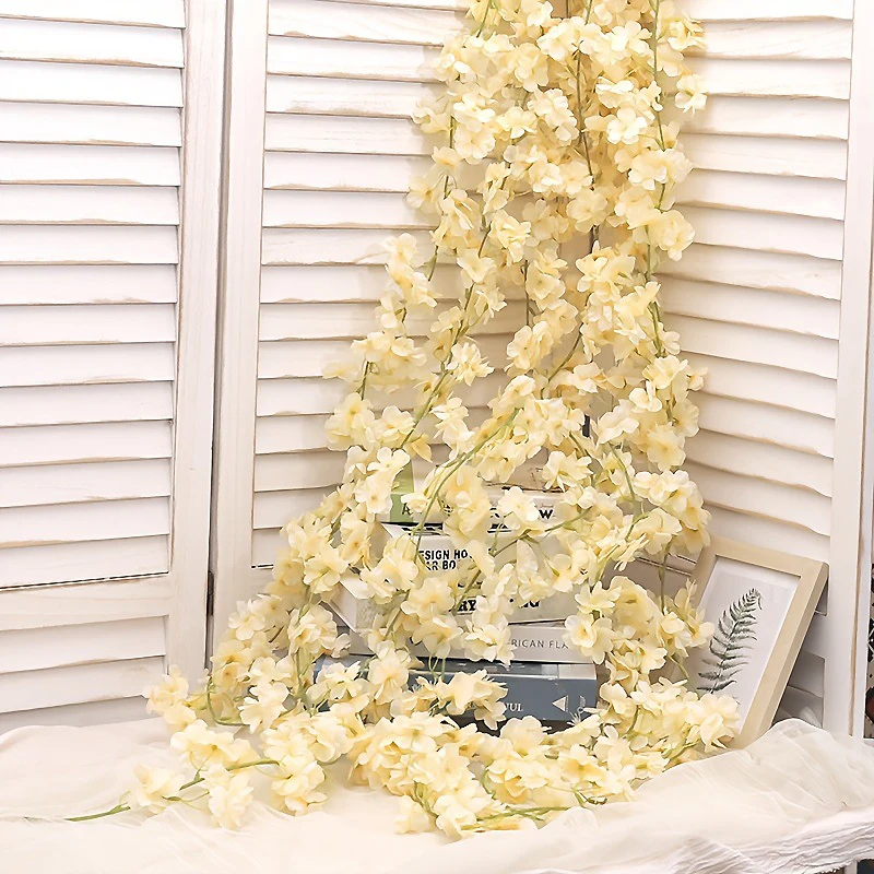 180cm Künstliche Sakura-Blumengirlande, Kirschblüten-Deko für Hochzeit, Garten, Bogen, Hintergrund, Heim und Partydekoration – Detail 23