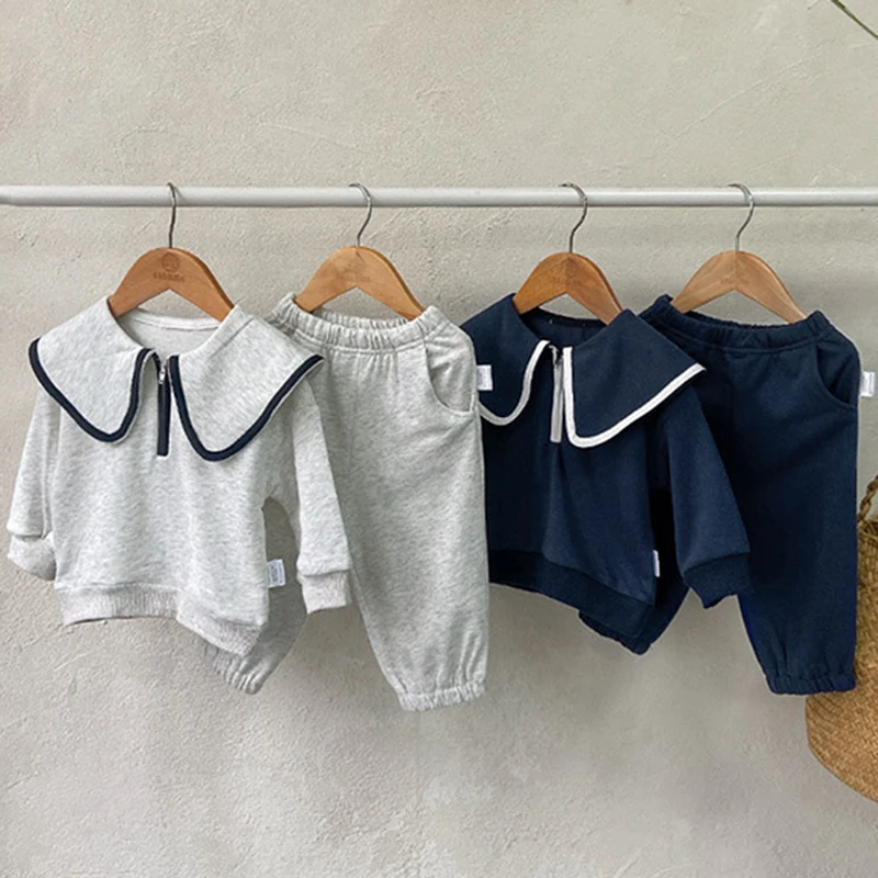 

Autumn Spring Newborn Baby Boys Girls Clothing Set Long Sleeved Cotton T-shirt+Pants Infant Baby Boys Girls Sports Suit