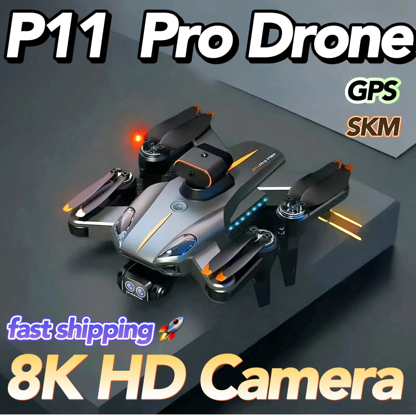 NEW P11 Max Drone Professional HD 8K 5G GPS Aerial Photography Dual-Camera Obstacle Avoidanc Brushless Quadrotor Children Gifts