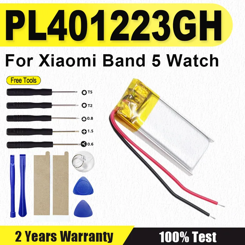 

XDOU 125 мАч PL401223GH Аккумулятор для Xiaomi Mi Band 5 Band5 Watch 2-проводной + ИНСТРУМЕНТЫ
