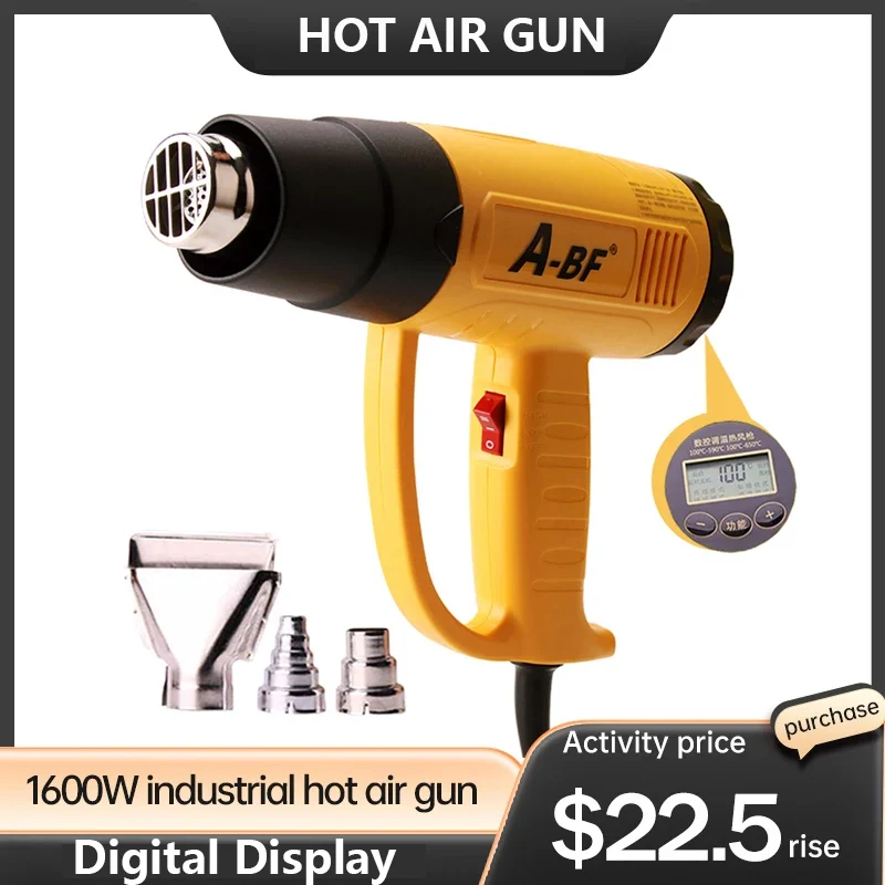 A-BF Industrielle Heißer Air Gun Digitale Display Elektrische Wärme Pistole Kunststoff Schweißen Fackel Heißes Haar Trockner Auto Folie Rösten 1600W/2000W