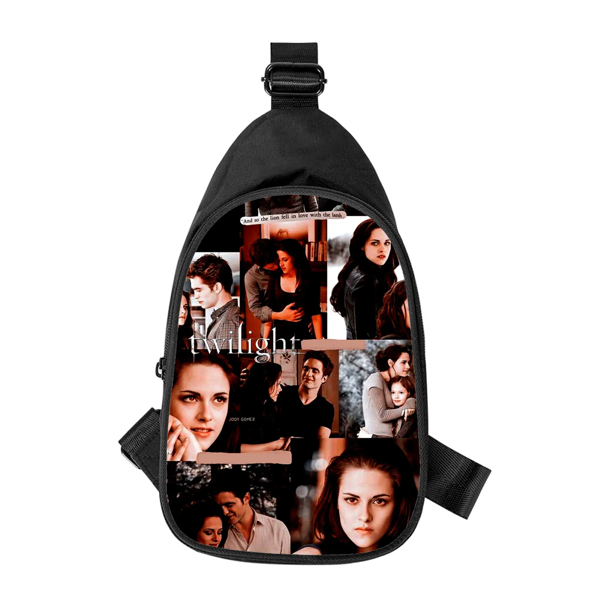 Saga Twilight Vampire Print Bolsa Peito Cruz para Homens e Mulheres, Bolsa de Ombro, Marido, Escola, Bolsa de Cintura, Bolsa Peito Masculino, Diagonal, Nova