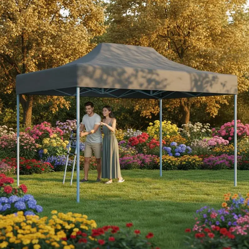 Tenda pieghevole professionale per eventi, 3x4 m, antracite. Impermeabile, anti-UV, gazebo da esterno per giardino e patio.