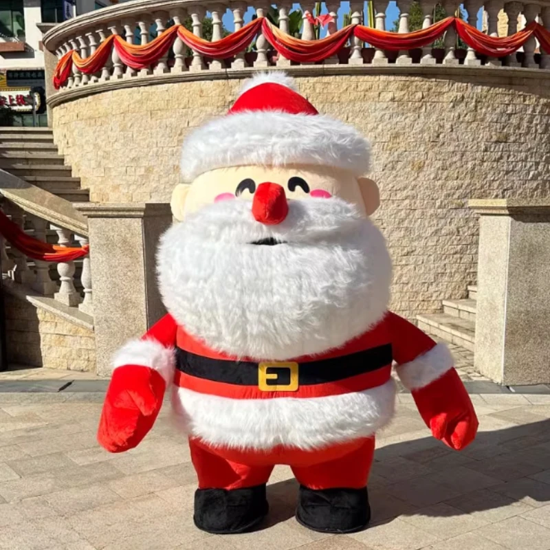 نفخ سانتا كلوز زي التميمة الكبار شخصية كرتونية الزي عيد الميلاد دعوى هدية عيد ميلاد أحداث الحفلات لا بطارية #1