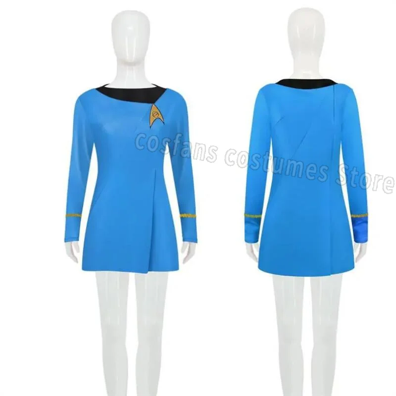 Ster Cosplay Trek Verantwoordelijkheid Uniform TOS Rood Geel Blauw Jurk Cosplay Kostuum Party Halloween vrouwen Badge Hot Selling