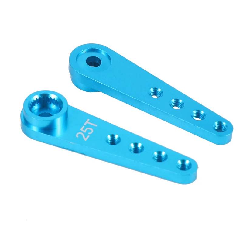 

ABUM-24PCS 37Mm 25T Metal Extension Steering Servo Arm Horn For RC Car Crawler Parts,Blue