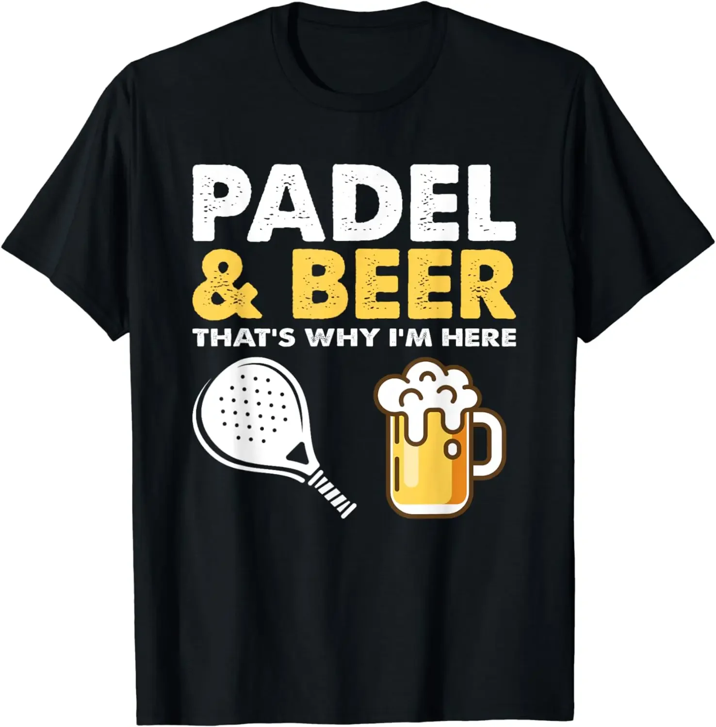 Funny Padel & Beer That'st Why I'm Here Padel Tennis Rackets T-Shirt Odzież Męska Topy Graficzne T-Shirty Camisas Ropa Hombre