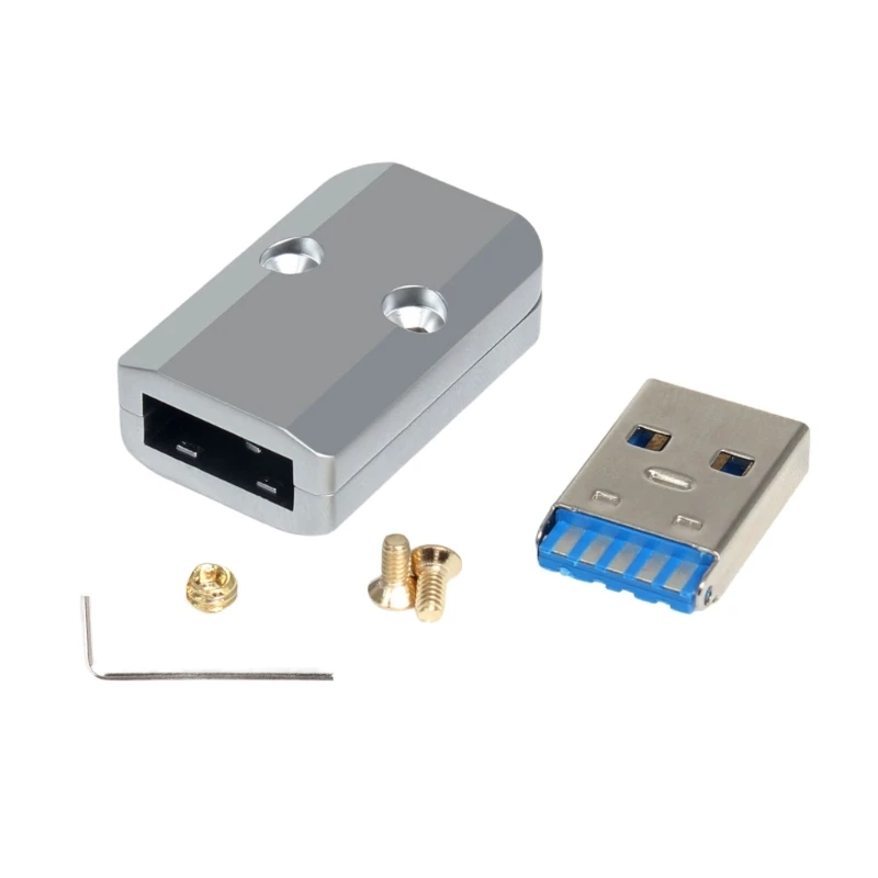 

USB3.0 DIY-адаптер с разъемами типа «папа» и отверстием 6 мм для быстрой передачи данных и зарядки устройств в алюминиевом корпусе
