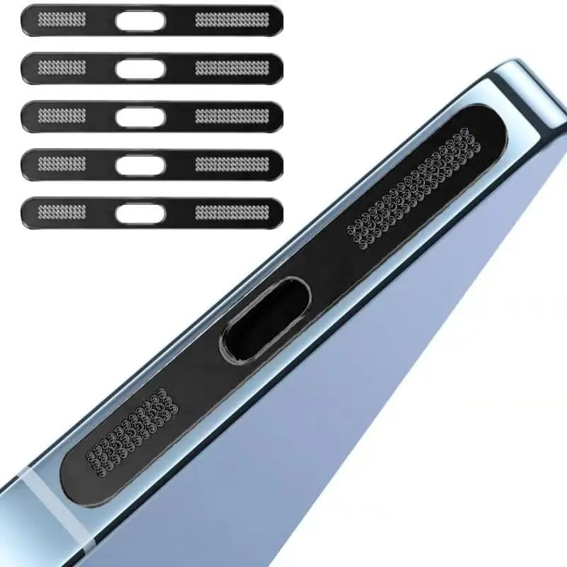 4 SZTUK Metalowa, pyłoszczelna naklejka z siatką do iPhone'a 15 Pro Max Słuchawka Otwór na głośnik Siatka przeciwpyłowa do iPhone'a 15Plus 15Pro Max Naklejka — zdjęcie 2