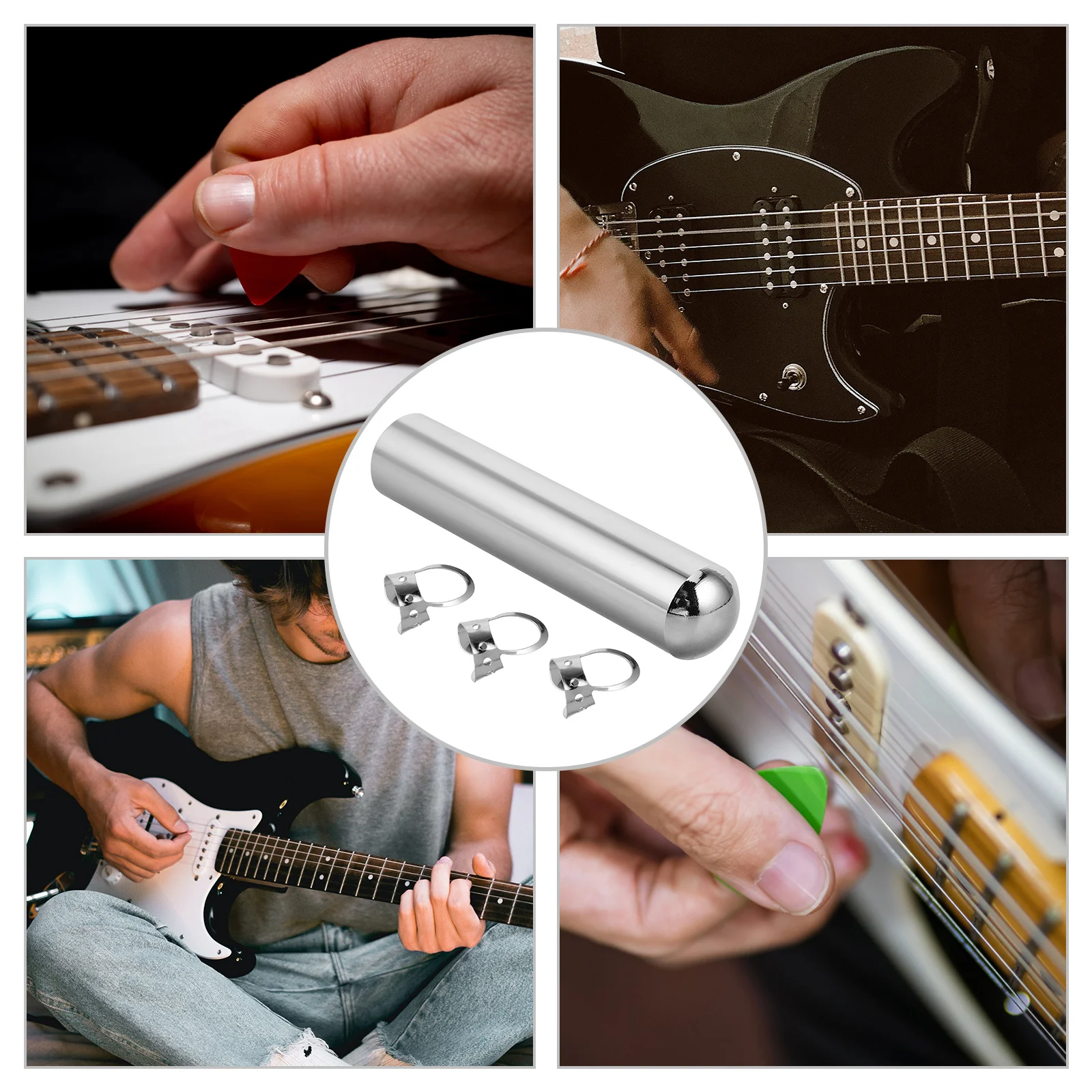 معدن كهربائي فضي اللون بار ل القيثارة الصوتية باس أجزاء الغيتار أداة الغيتار الإبهام يختار أداة ملحق
