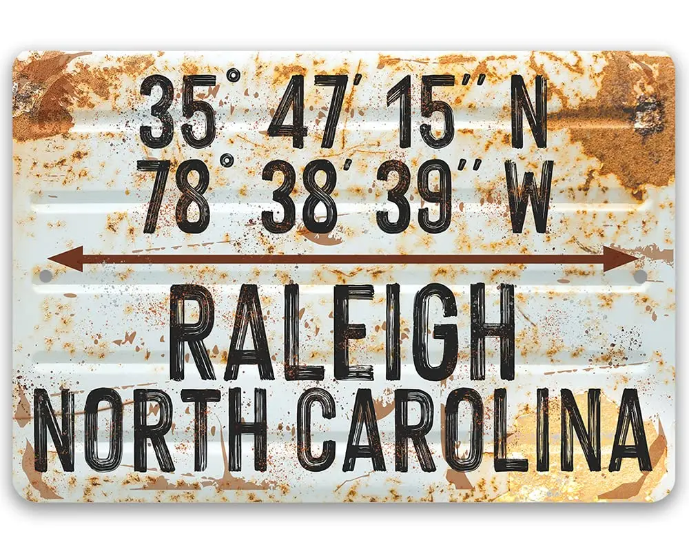 Personalized Map Coordinates Any City State - Metal Wall Art Decor with Unique Location Coordinates, Custom Home Office Deco