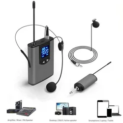 Professional Wireless Portable Headset Microphone with Bodypack Transmitter and Receiver For Teacher Laptop TV Speaker Karaoke