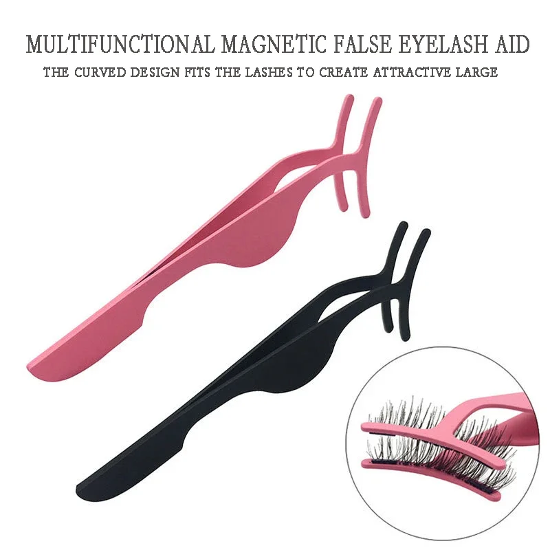 New False Eyelashes Tweezer Eye Lash Applicator Fake Makeup Tools Auxiliary Curler Mink Eyelashes Professional Tweezer Tools ABB