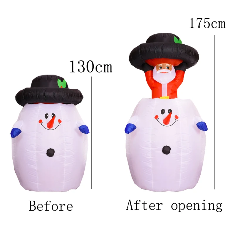 Christmas Funny Inflatable Toys 6 FT Tall Hide and Seek Santa Claus with Build-in LEDs Blow Up Inflatables for Xmas Party Decor