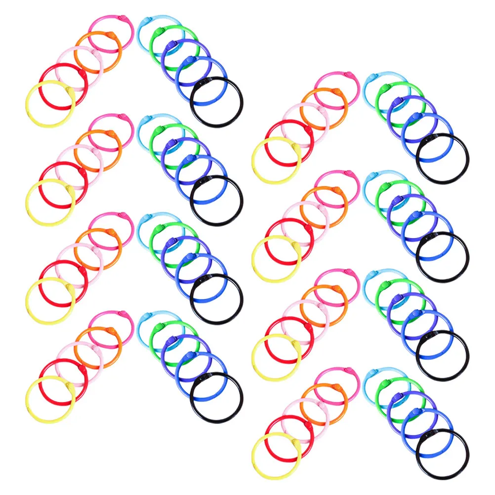 

120 Pcs Ring Colored Book Binder Rings Paint for Keychain Keyrings Supply Metal
