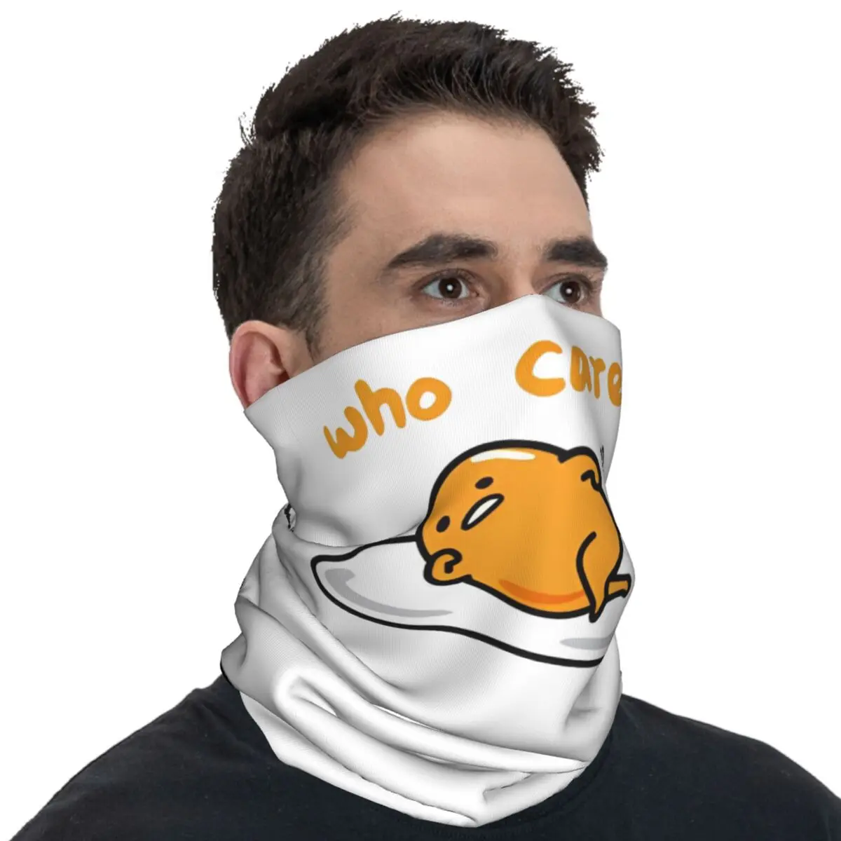 Gudetama siapa yang peduli? Balaclava masker bersepeda mendaki berkemah, syal mode musim gugur masker taktis antilembap tahan angin