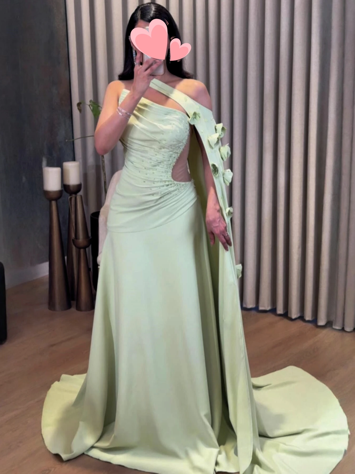 

Other Shore Elegant Vintage Sweet Green Beads Sexy Flowers Ruffle Customize Formal Occasion Prom Dress Evening Party Gowns