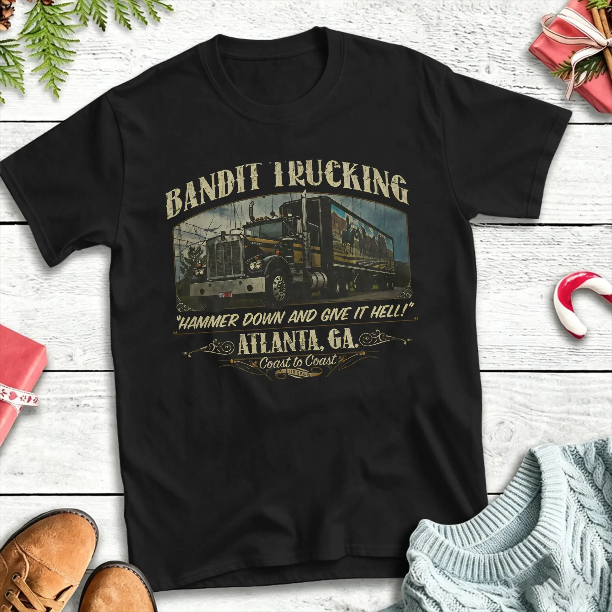 Men's T Shirt Smokey and The Bandit  T-Shirts Hip Hop  Beach Tees Streetwear 100% Cotton Clothing Gift Idea