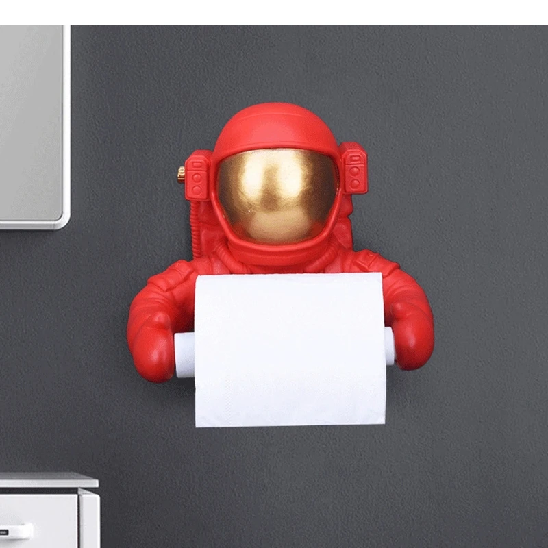 Resin Tissue Holder Astronaut Shape Roll Paper Towel Holders Home Bathroom Wall Mounted Toilet Racks Storage Shelves