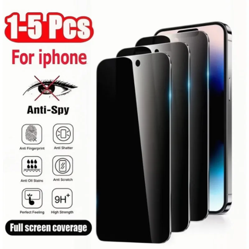 1-5 PCS Anti Spy For iPhone 17 16 15 Pro Max Privacy Screen Protector Front Film iPhone 14 Plus 13 12 11 Privacy Film