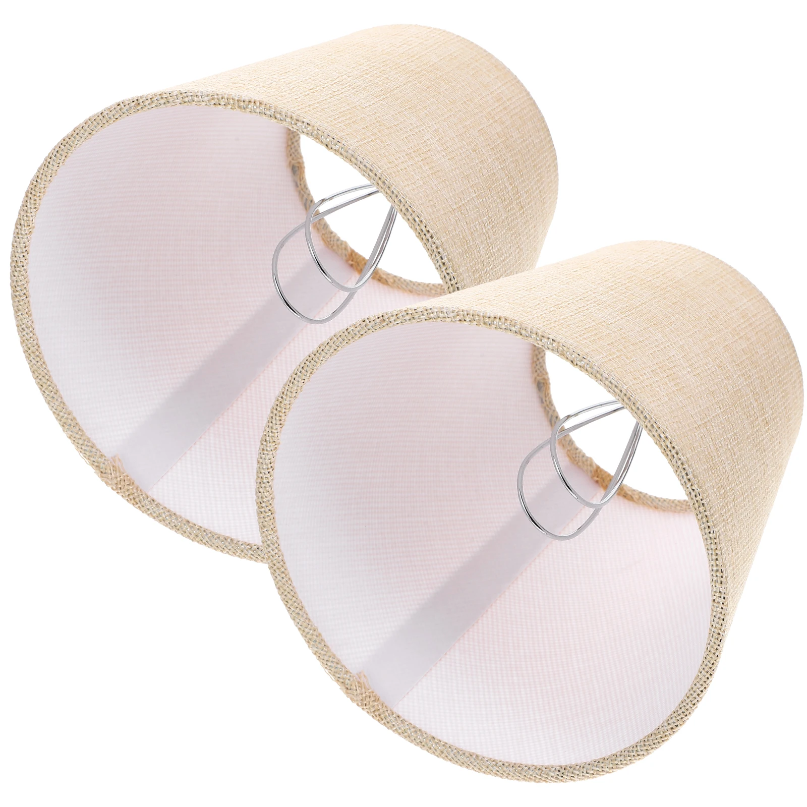 

2Pcs Fabric Lampshade Clip-on Bulb Small Lamp Shades for Wall Lamp Drum Shade Indoor Light Cover Non-fading Cloth Material