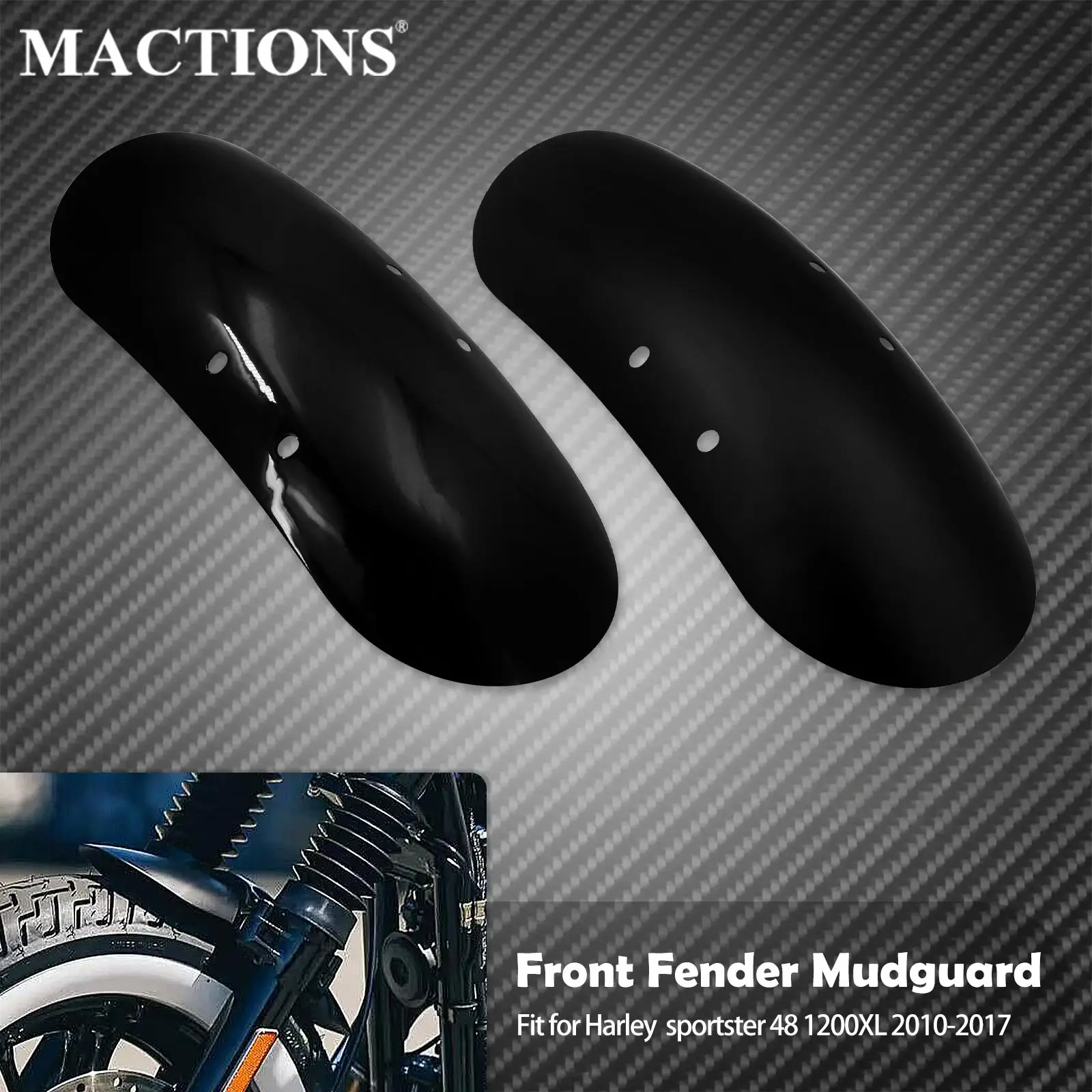 Motorcycle Front Custom Short Fender Mudguard Protector Cover Gloss Matte Black For Harley Sportster XL 48 Forty Eight 2010-2017