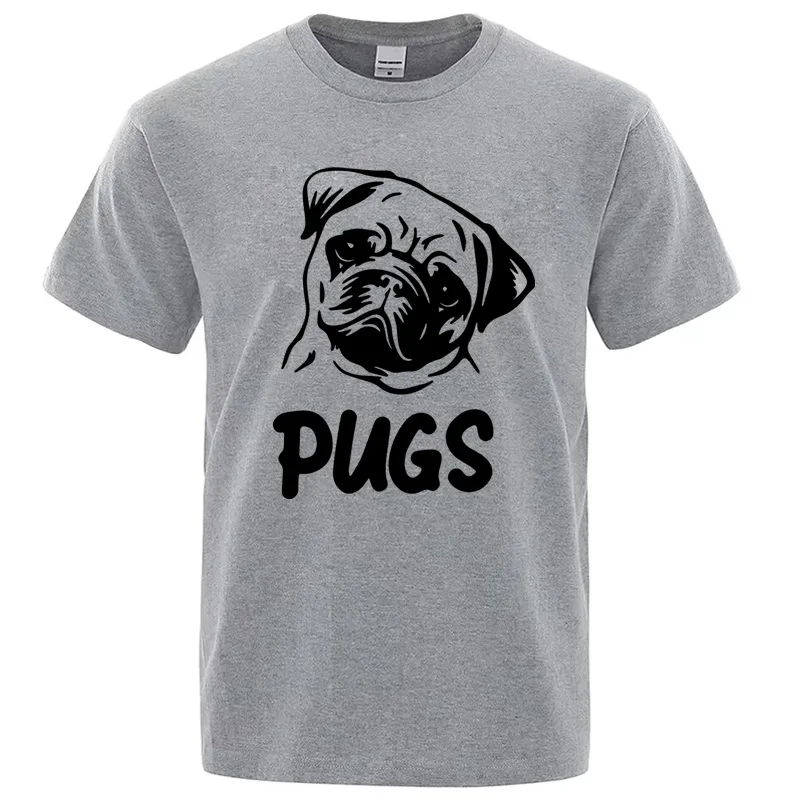 Herren T-Shirt Baumwollmischung Lässiger Mops-Print Herren T-Shirts Mode Sommer Lässig Locker Sitzende Herren T-Shirts Oberteile Herren T-Shirt Tees